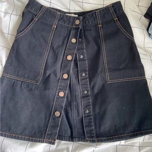 F21 black denim skirt
